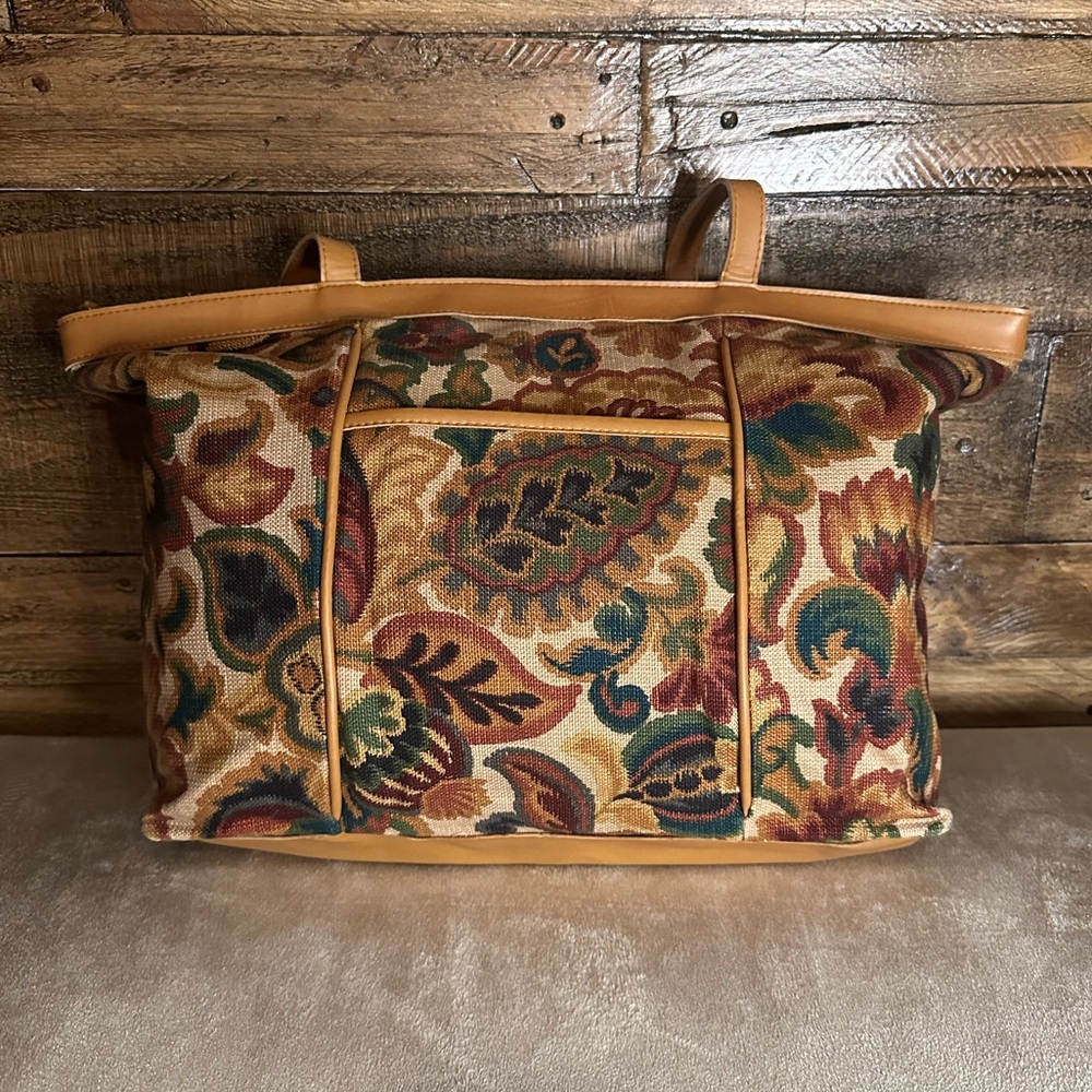 Vintage Tapestry Tote Bag - Picture 3 of 6